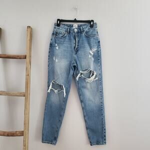 BDG Urban Outfitters Mom High Rise Distressed Straight Leg Jeans Size 28